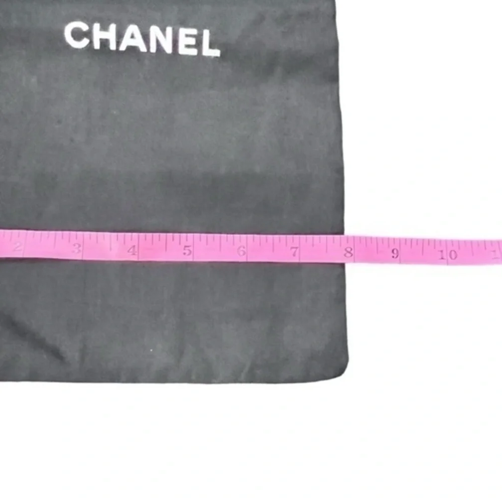 Chanel Black w/White‎ Letters Cotton Drawstring Top Dust Cover Bag 8